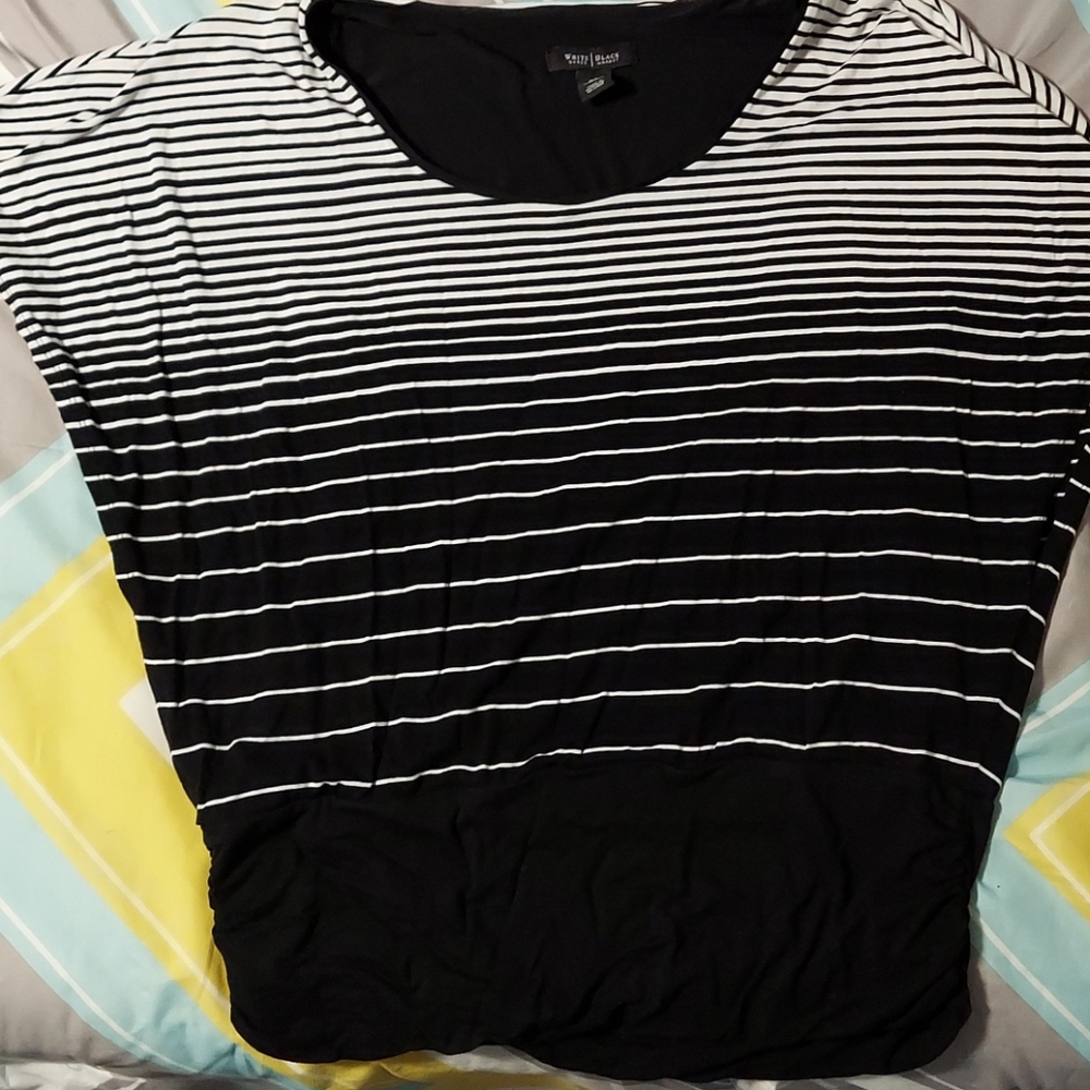 EUC WHBM black  flutter sleeve blouse XL